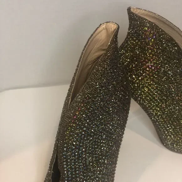 Liliana sparkling rhinestone 5in heel booties, size 8.5 - Picture 3 of 8